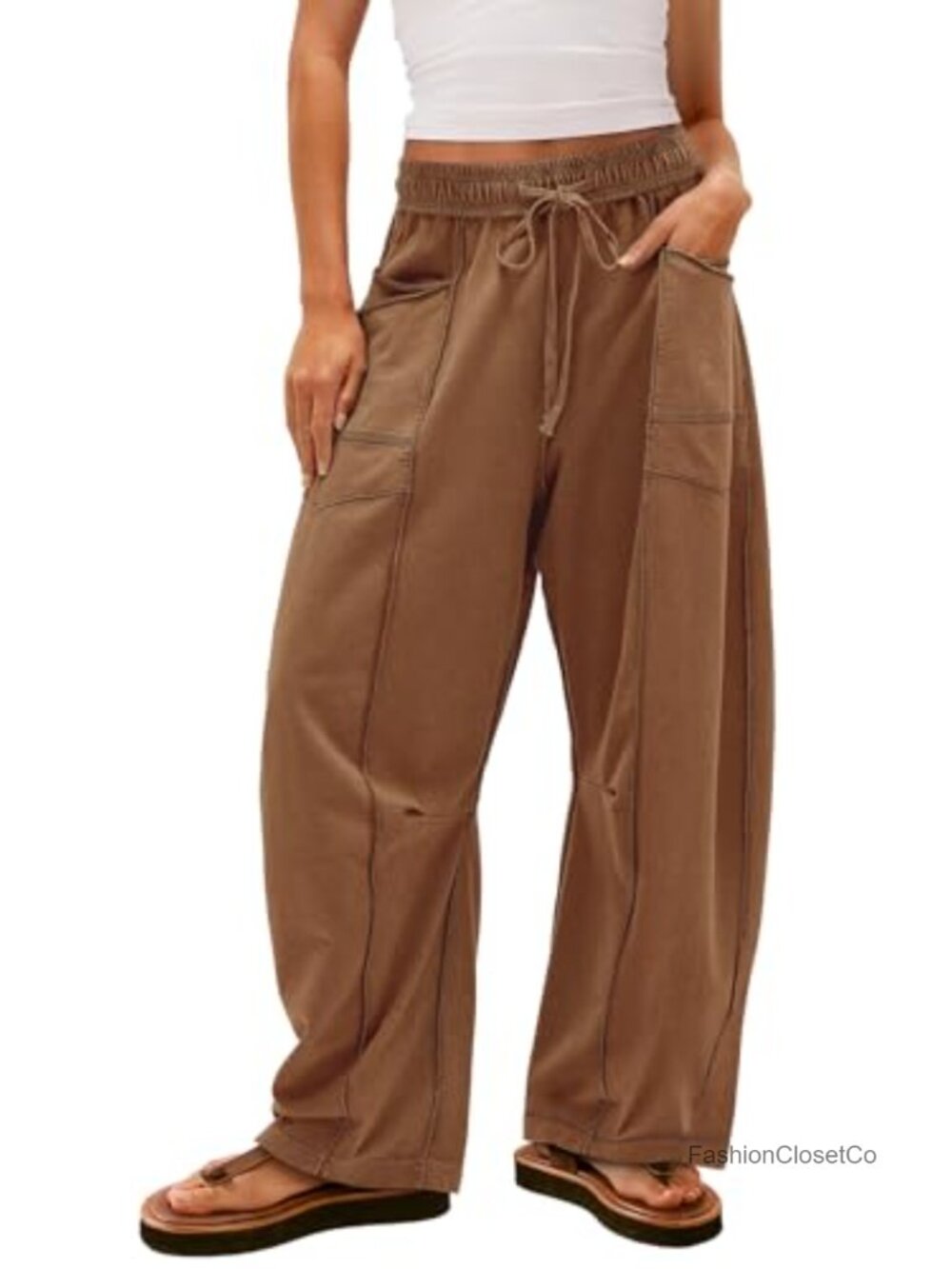 Women's Baggy Wide Leg Palazzo Pants with Pockets